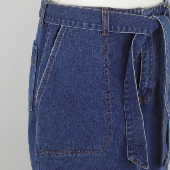 Billabong Women's Size 30 Blue Cotton Denim Belted Mini Skirt - Picture 8 of 11